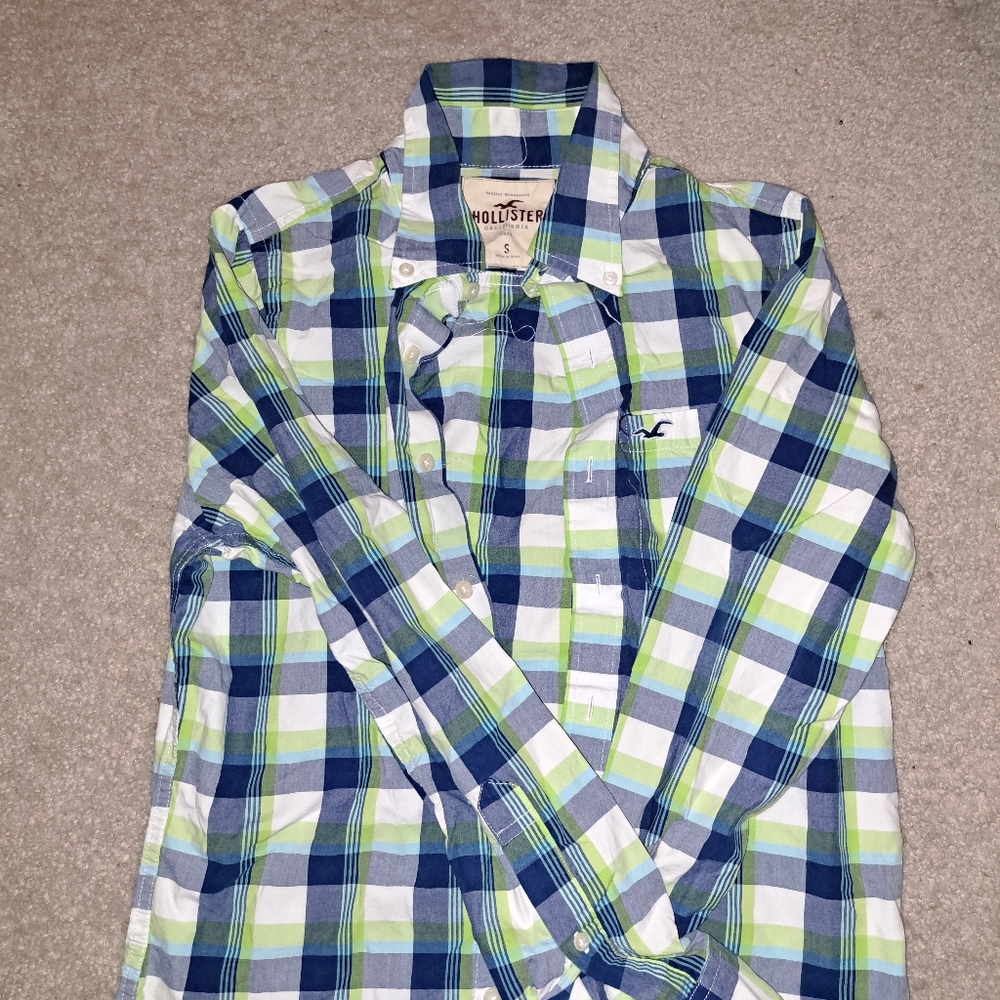 Blue and Gren Button Down